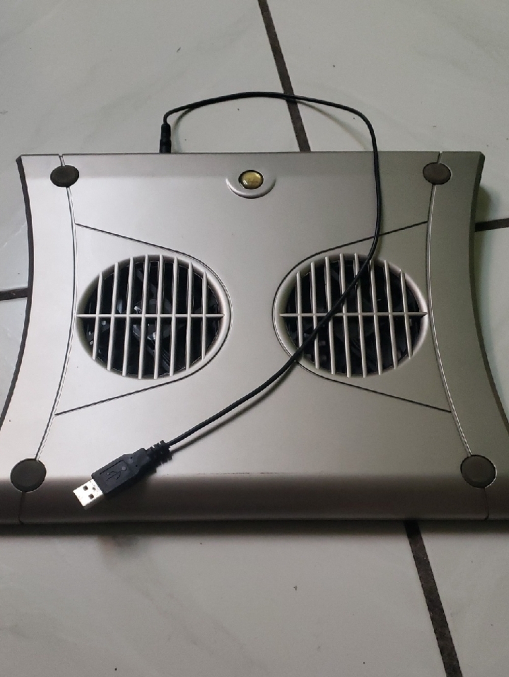 Like new USB Silver Laptop Cooling Pad with Dual Fans
